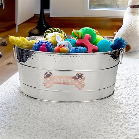 metal toy box|indestructible dog toy bin.